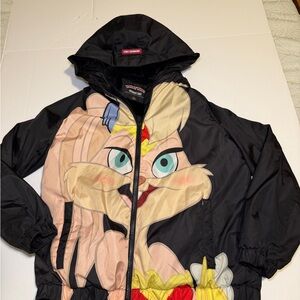 Members Only Black and Yellow Cartoon Character Jacket